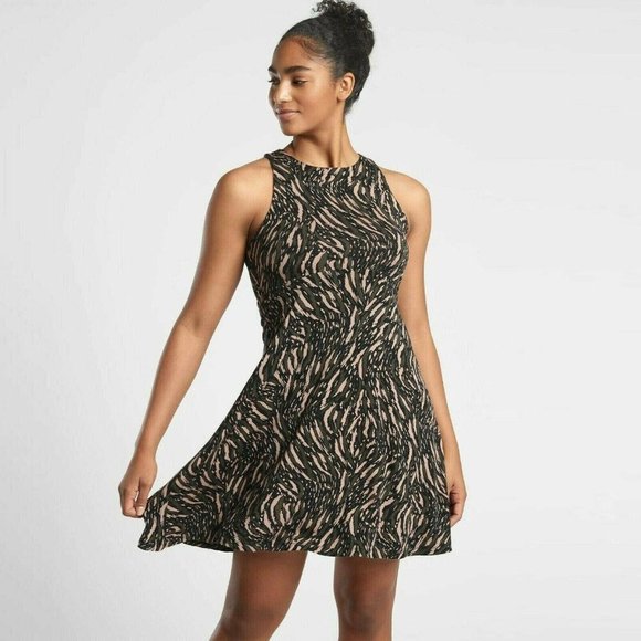 Athleta Dresses & Skirts - ATHLETA Plus 2X Black Green Peach Sporty Animal Print Jersey Tank Dress NWT